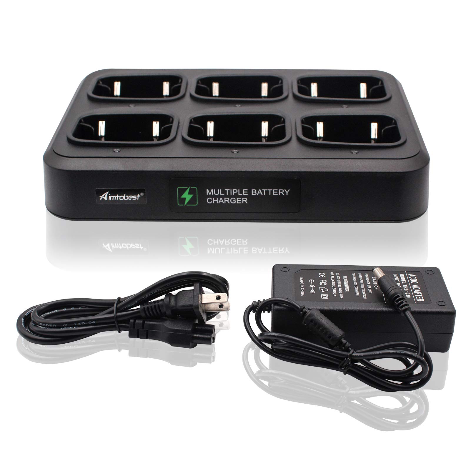 6-Bank Multi-Unit Fast Charger for Tytera TYT MD-390 MD-UV390 MD-680 RT8 RT81 RT82 RT83 RT87 RT47 RT50 - Perfect for Police, Security & Emergency Communication Devices