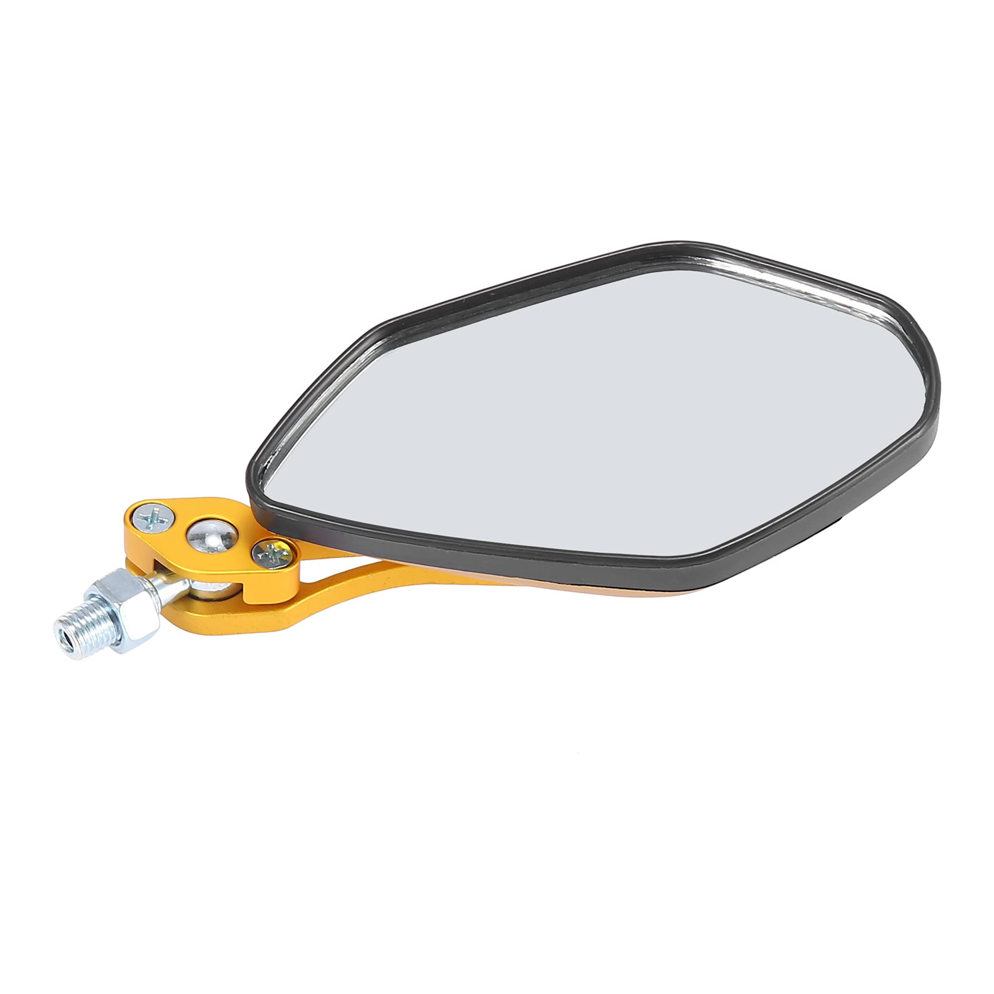 Motoforti 10mm Screw Thread Motorcycle Rear View Mirrors - 1 Pair Gold Tone Side Mirrors for Harley, Honda, Yamaha & Cruiser Bikes - Enhanced Safety & Style for Road Trips & Commuting