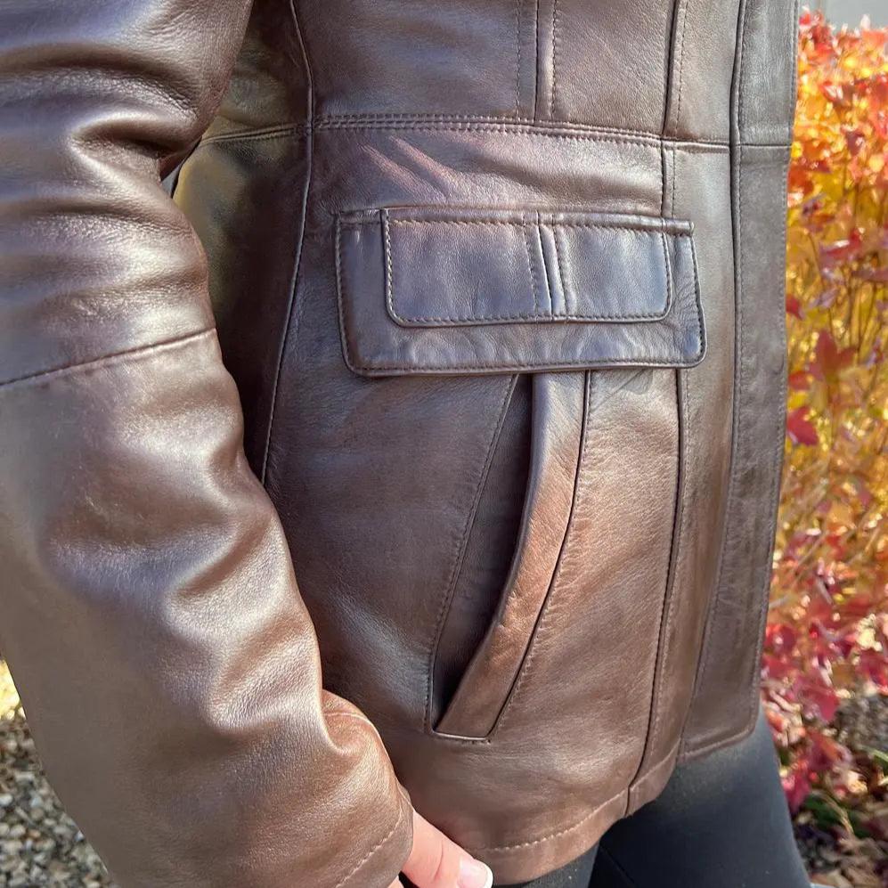 BOL Women's Princess Cut Leather Jacket - Stylish Faux Leather Motorcycle Jacket for Women, Fashionable Outerwear for Fall & Winter - Perfect for Casual Outfits, Night Out, and Biker Chic Looks