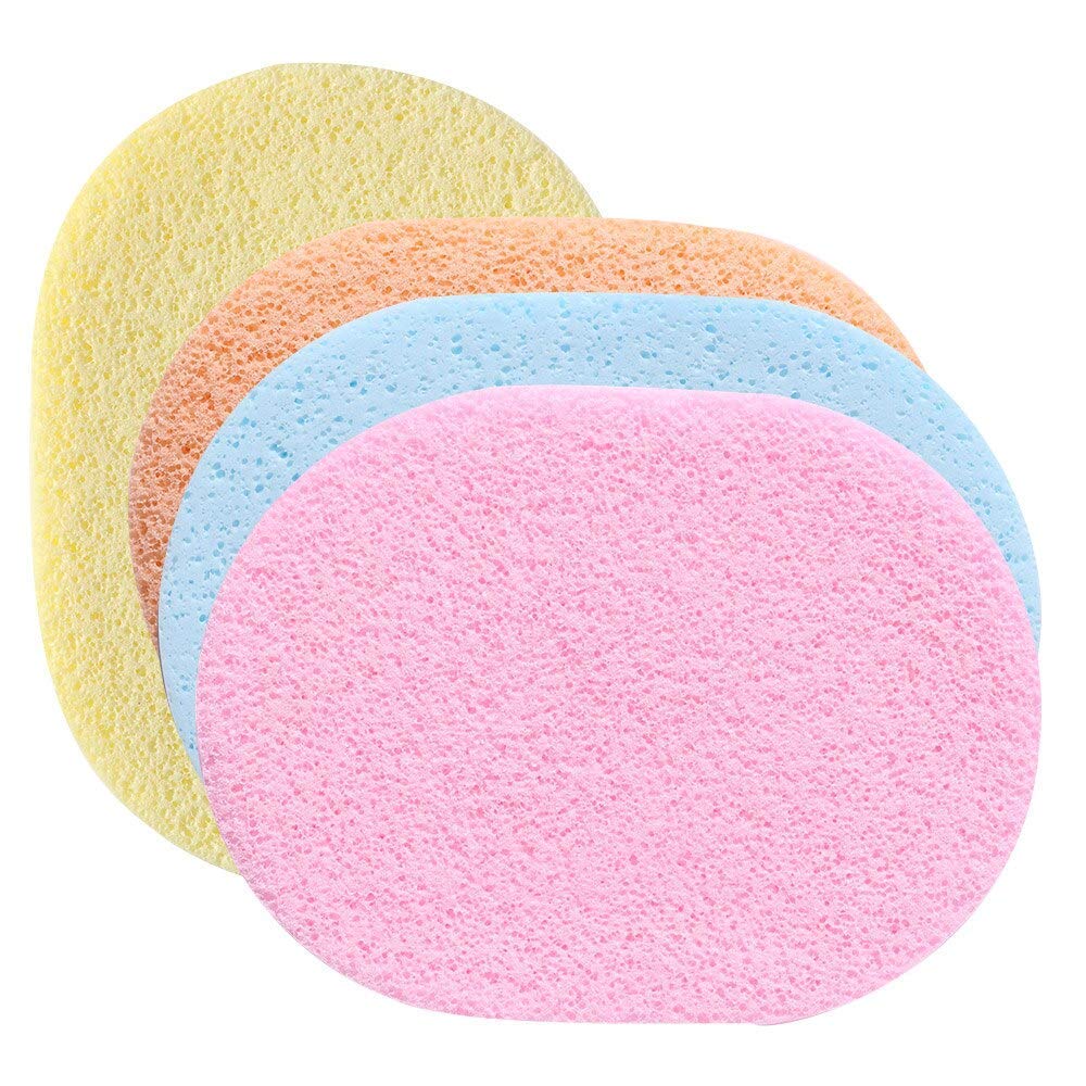**Ghelonadi Natural Makeup Remover Sponge & Face Cleaning Brush Set - 5 PCS Multi-Color Facial Cleansing Tools for Gentle Exfoliation & Deep Pore Cleansing | Perfect for Daily Skincare & Travel**