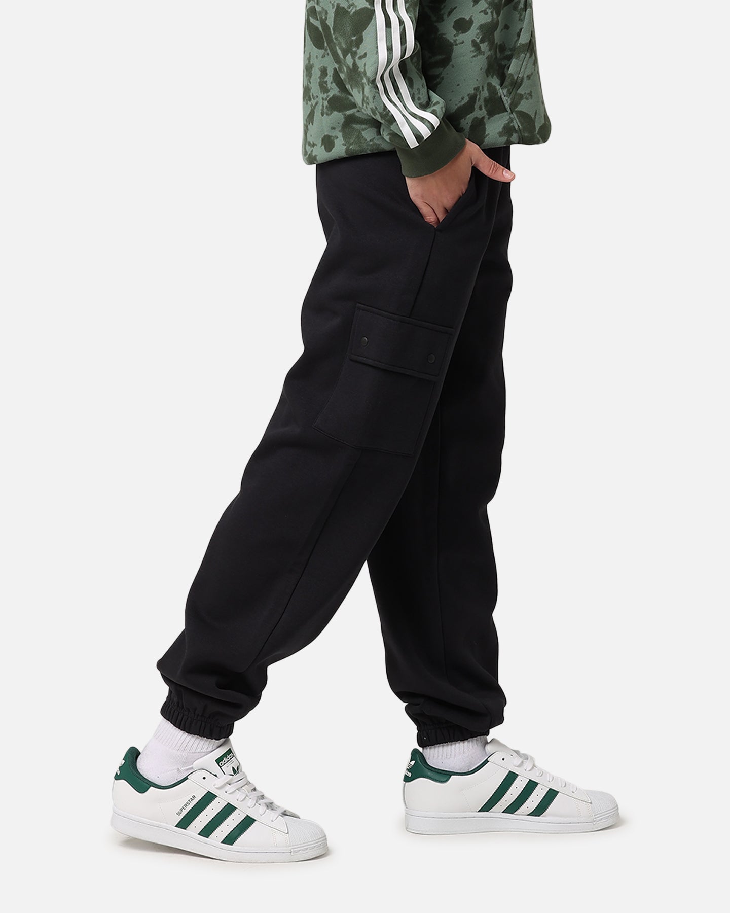 Adidas Women's Fleece Cargo Jogger Pants - Black | Comfortable Athletic Lounge Pants for Running, Yoga & Casual Wear