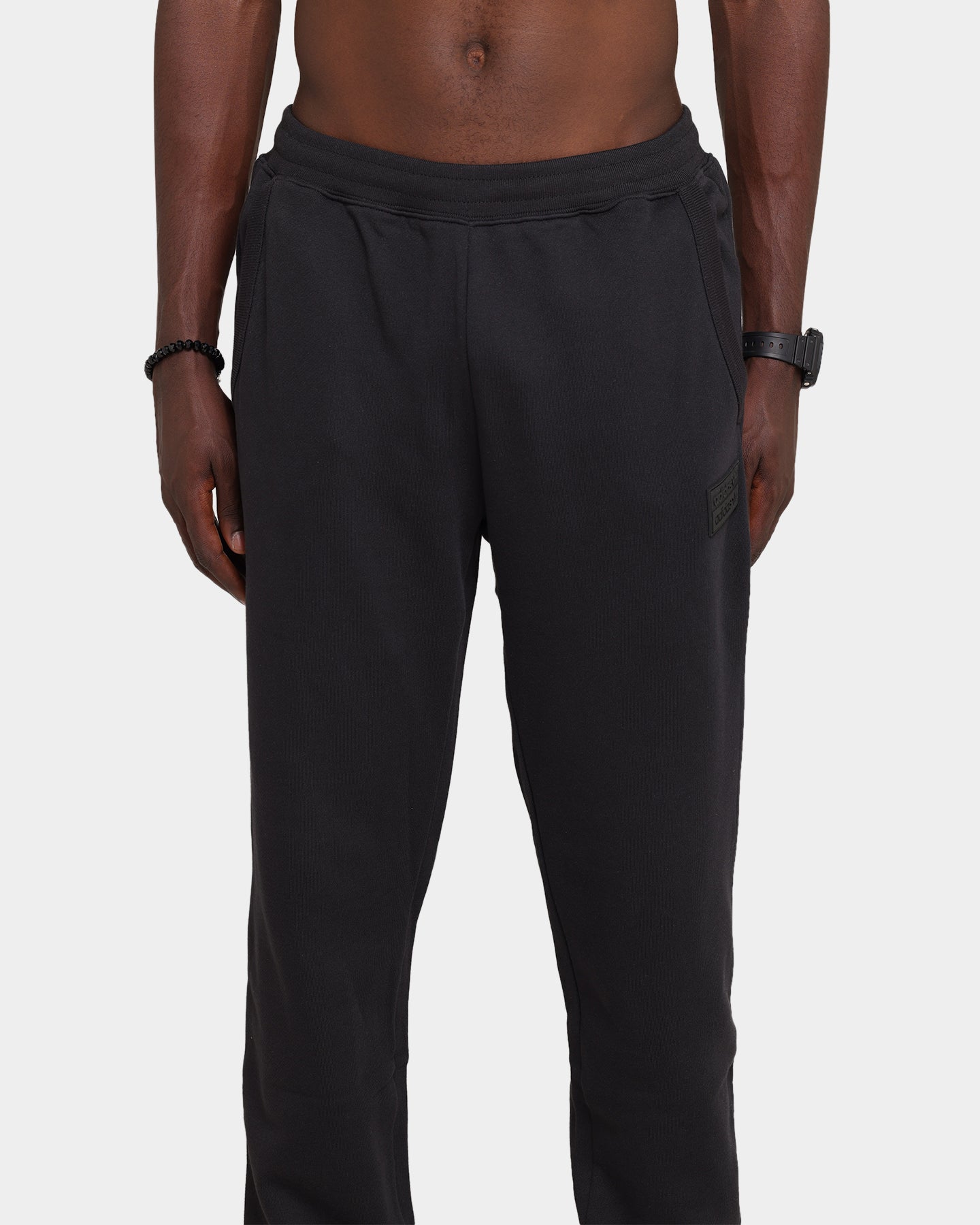 Adidas Men's Black Silicone Sweatpants - Comfortable Workout Joggers for Running, Gym & Lounge Wear