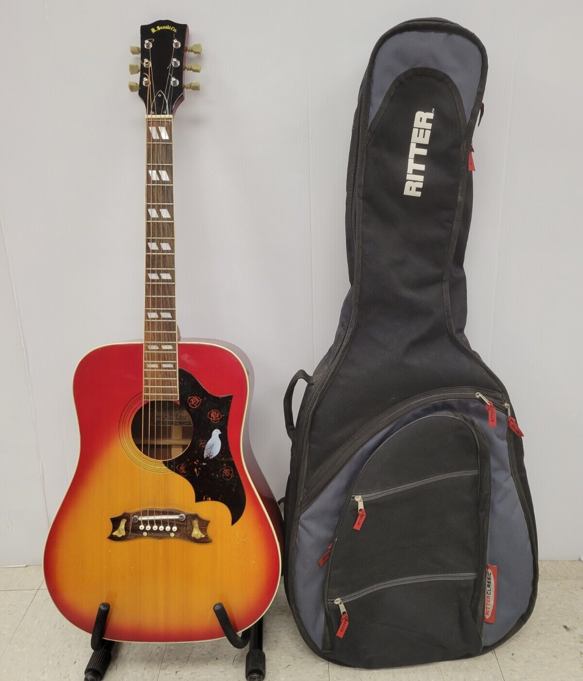 Kizo Suzuki W65HA Acoustic Guitar - Professional 6-String Folk Guitar with Spruce Top & Mahogany Back - Perfect for Beginners, Camping, Live Performances & Home Practice