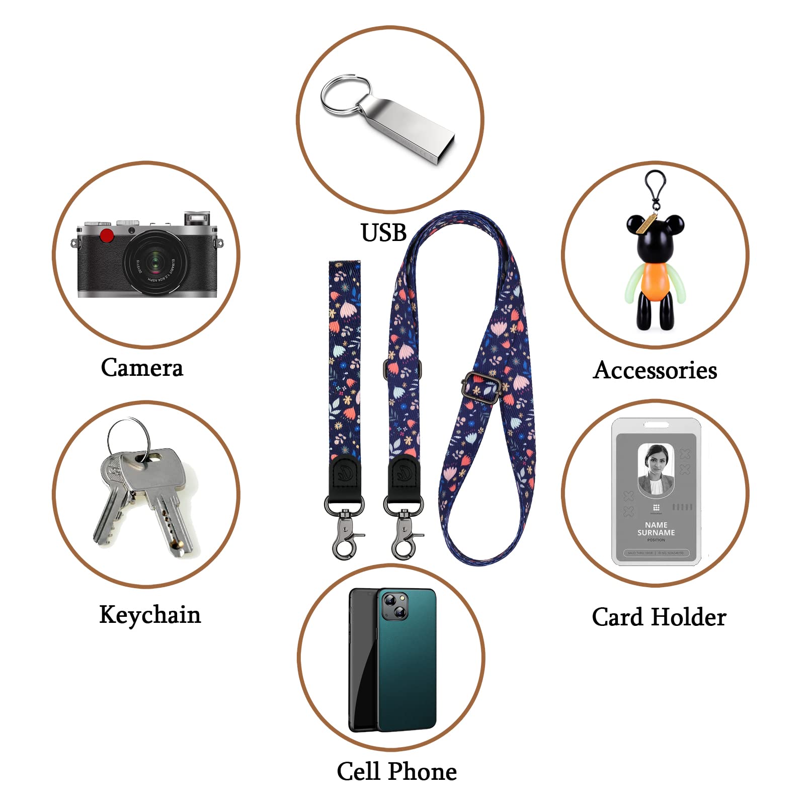 Universal Phone Lanyard Crossbody Strap - Adjustable Cell Phone Neck Strap for All Smartphones - Perfect for Travel, Work, and Hands-Free Convenience
