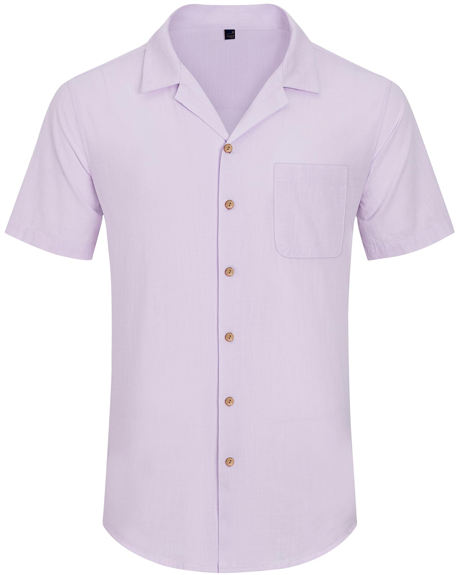 Gentle Men's Linen Shirts - Short Sleeve Button Down Cotton Shirts for Summer | Beach Vacation & Hawaiian Style Cuban Shirts | Perfect for Casual Wear, Tropical Getaways, and Summer Outings