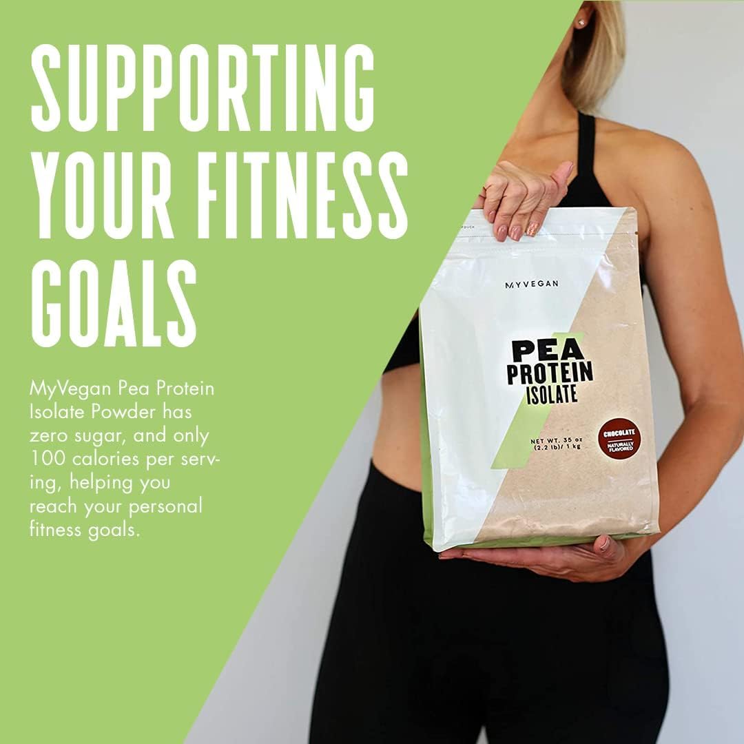 MyVegan Pea Protein Isolate Powder - 2.2lb Plant-Based Protein Supplement with Natural Amino Acids | Gluten Free, Sugar Free, Vegan Friendly | Banana Bread Flavor for Smoothies & Baking (30 Servings)