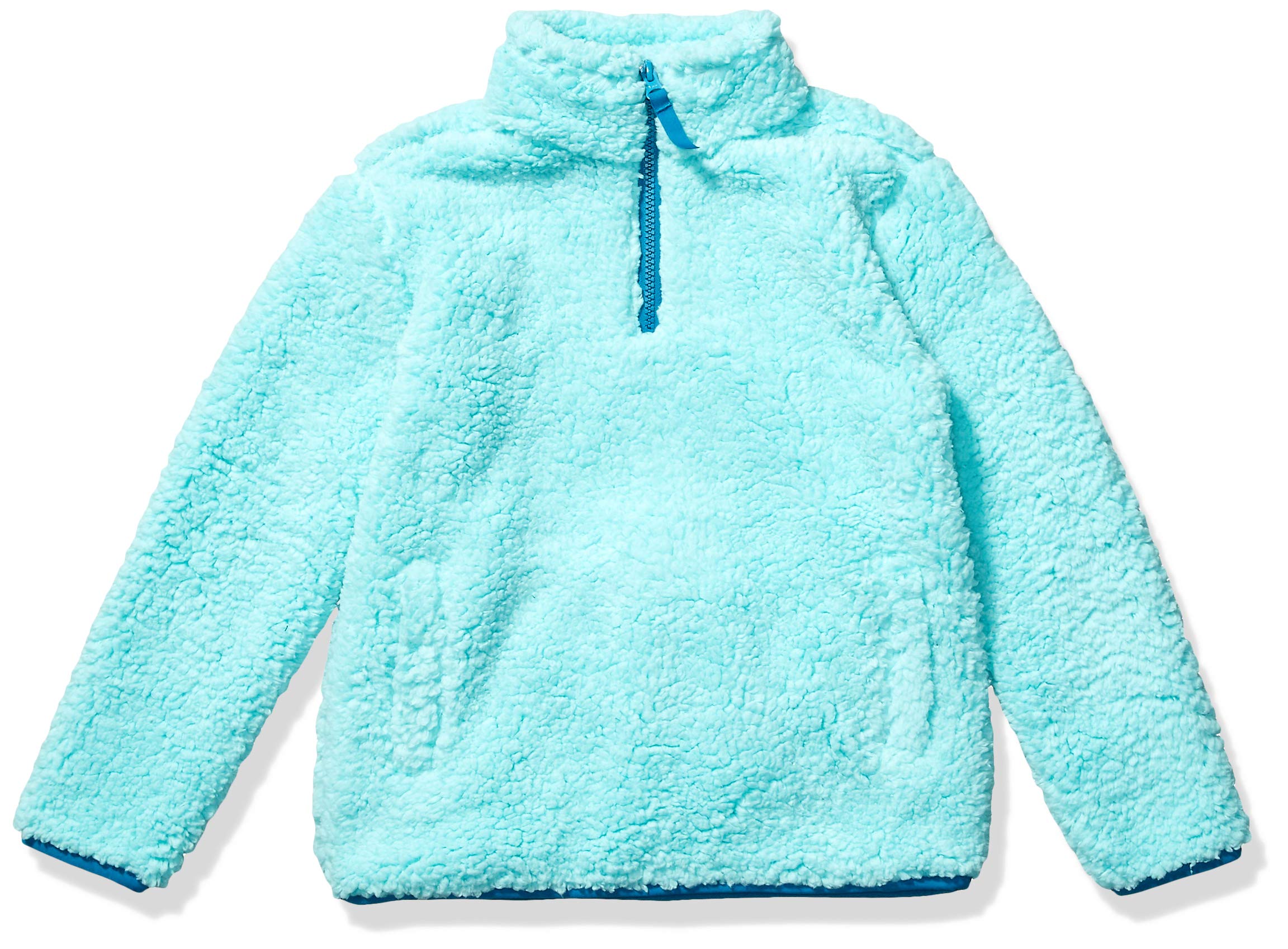 Amazon Essentials Girls & Toddlers Sherpa Fleece Quarter-Zip Jacket - Warm Winter Pullover for Kids Outdoor Play & School Activities