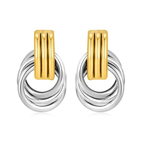 Mixed Metal Knot Earrings