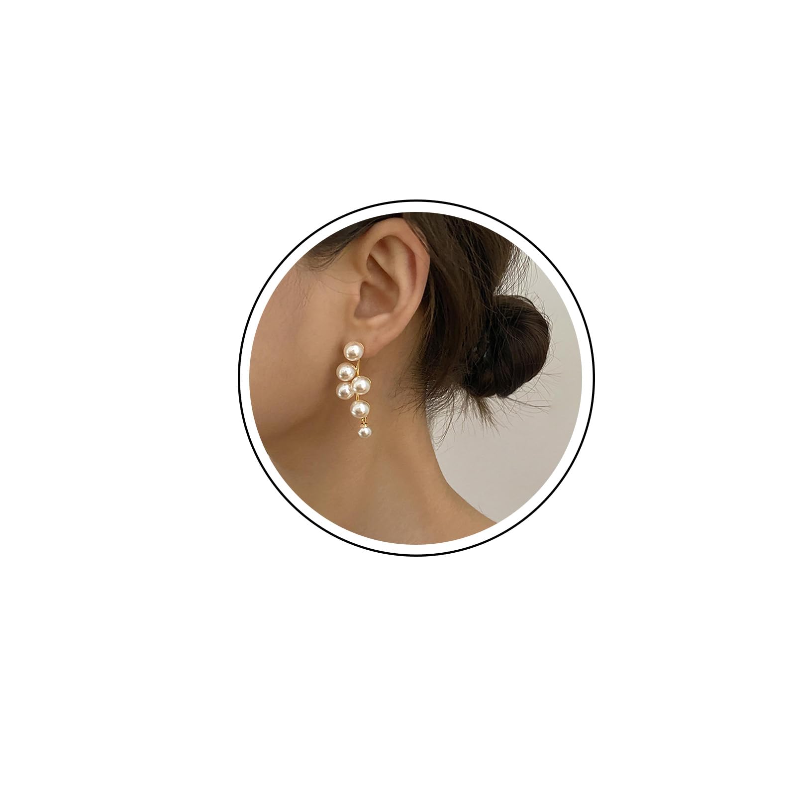 Yienate Gold Pearl Chain Drop Earrings - Multi Beaded Cluster Chandelier Dangle Earrings with Long Tassel for Women & Girls | Elegant Statement Jewelry for Weddings, Parties & Special Occasions