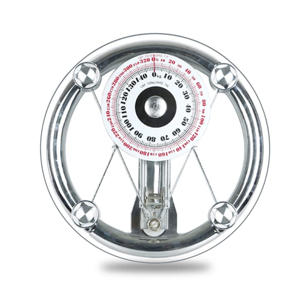 **Mechanical Bathroom Scale - Non-Slip, Easy to Read, No Battery Needed - Round Glass Precision Weight Scale for Home, Gym, Hotel & Bathroom - Perfect for Weight Tracking in Bath, Pool & Fitness**