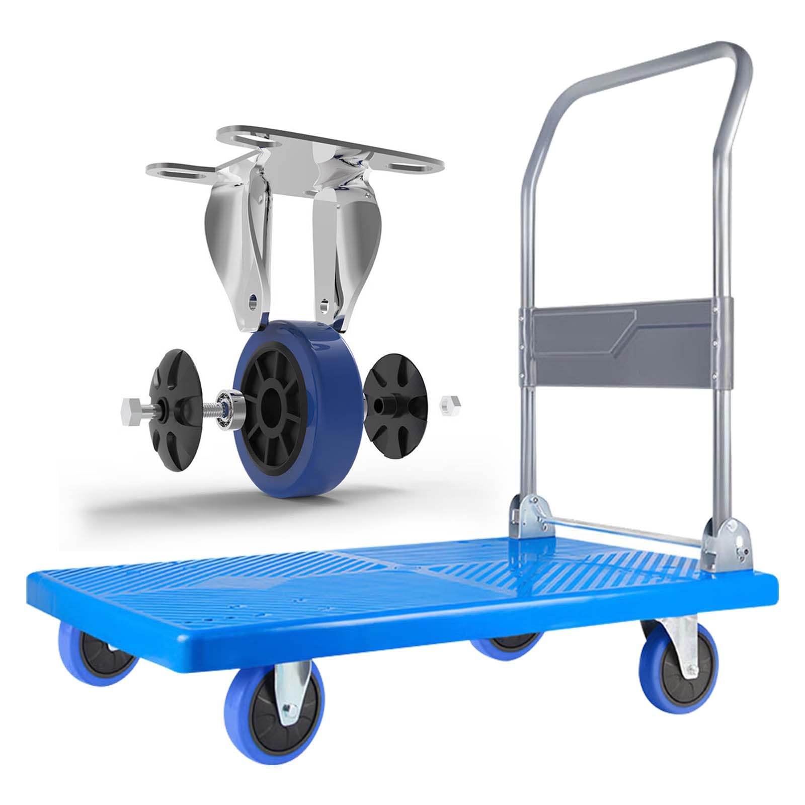 Heavy Duty Foldable Platform Truck Dolly - 400lbs Capacity Moving Cart with 28.7x18.5x33.4 Inch Flatbed | Warehouse Utility Hand Truck for Groceries, Packages & Home Moving | Ideal for Retail Stores, Logistics & Industrial Use
