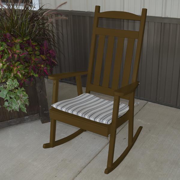 A&L Furniture Yellow Pine Classic Porch Rocker - Solid Wood Rocking Chair for Outdoor Patio, Garden, and Front Porch Relaxation | Perfect for Reading, Sunbathing & Enjoying Morning Coffee