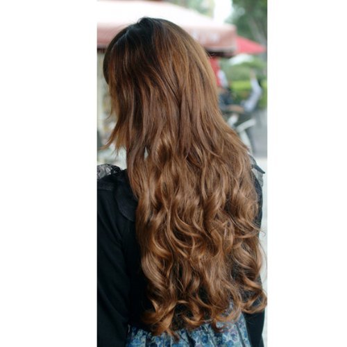 1-Pack 3/4 Full Head Curly Wave Synthetic Hair Extensions for Women - 5 Clips, 4.6oz Each, Medium Brown, 20 Inch - Perfect for Parties, Weddings & Daily Styling