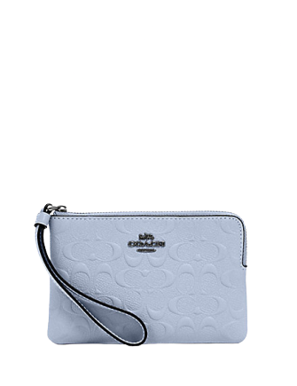 Coach Signature Leather Corner Zip Wristlet - Stylish Crossbody Wallet for Women | Perfect for Everyday Use, Travel & Shopping