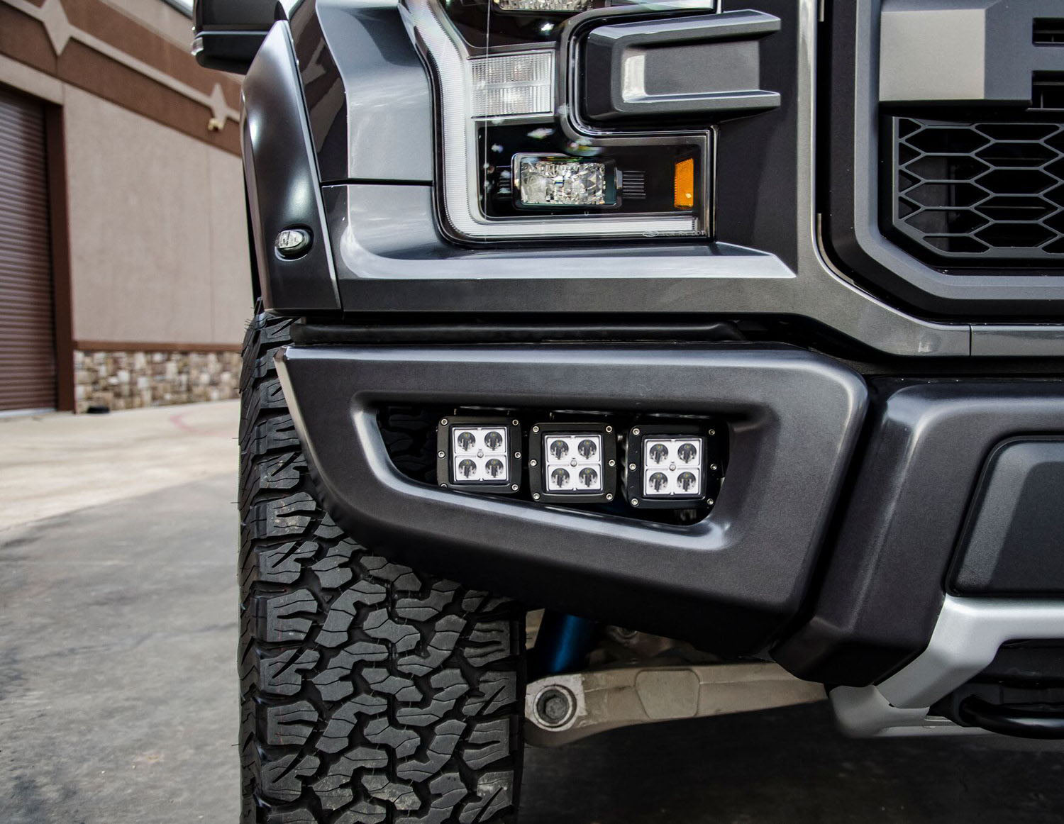 120W Triple LED Fog Light Kit with Lower Bumper Bracket & Wiring Harness - Compatible with 2017-2020 Ford Raptor | Off-Road Adventure, Night Driving, Enhanced Visibility