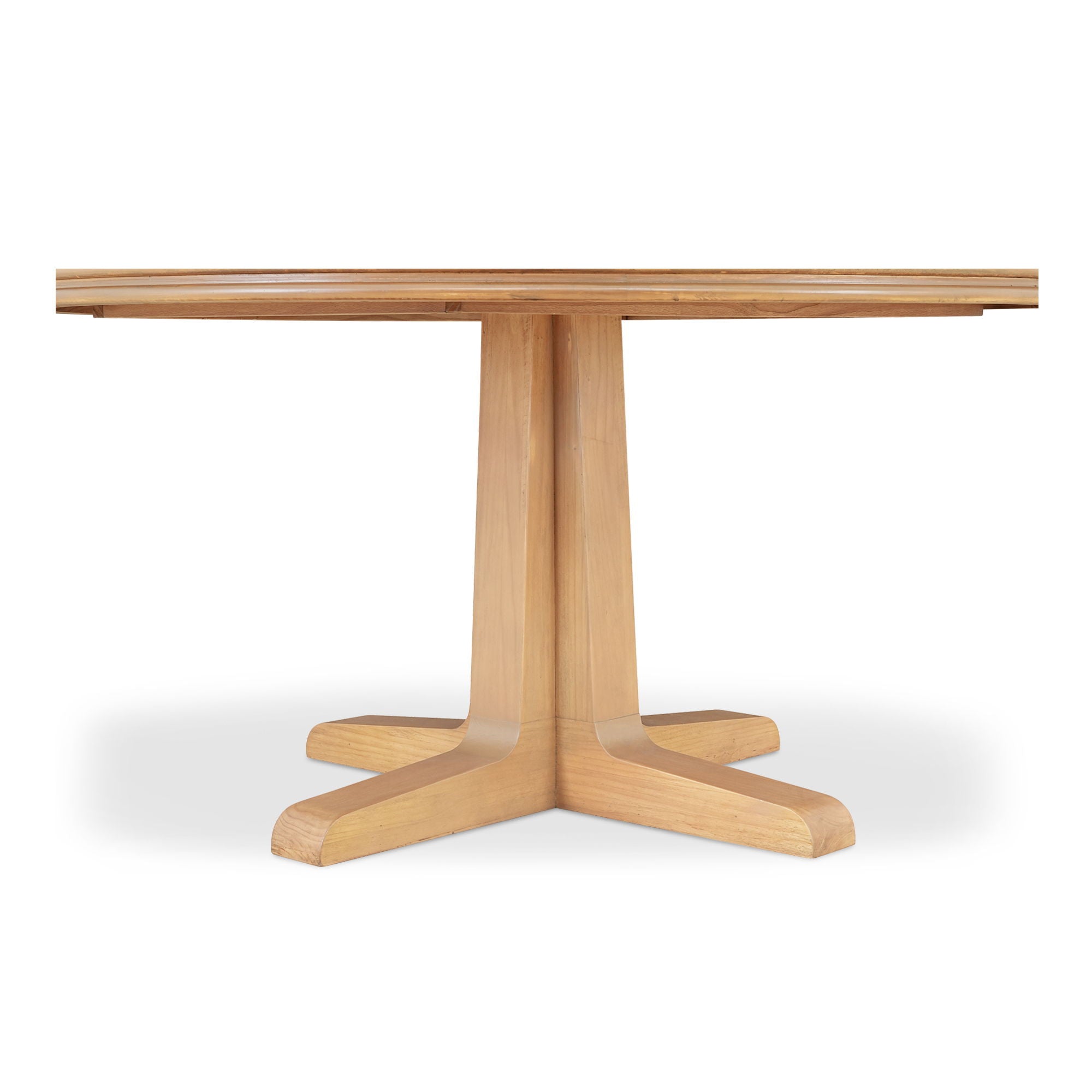 Charles Solid Wood Dining Table - Light Brown Finish - Perfect for Farmhouse, Rustic & Modern Dining Rooms