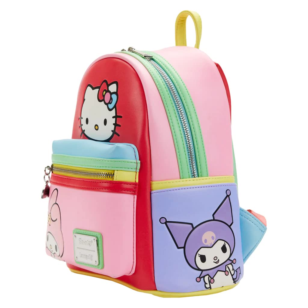 Loungefly Sanrio Hello Kitty and Friends Color Block Women's Crossbody Bag - Cute Cartoon Character Purse for Daily Use, Travel, and Cosplay