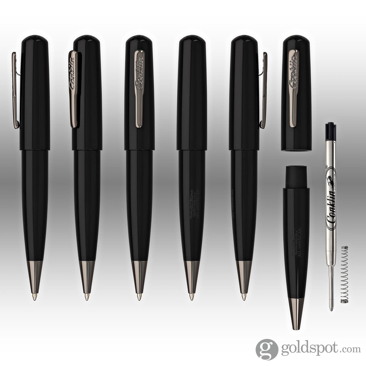 Conklin All American Ballpoint Pen - Premium Raven Black Ink Pen for Writing, Signing & Gifting - Ideal for Office, Business & Everyday Use