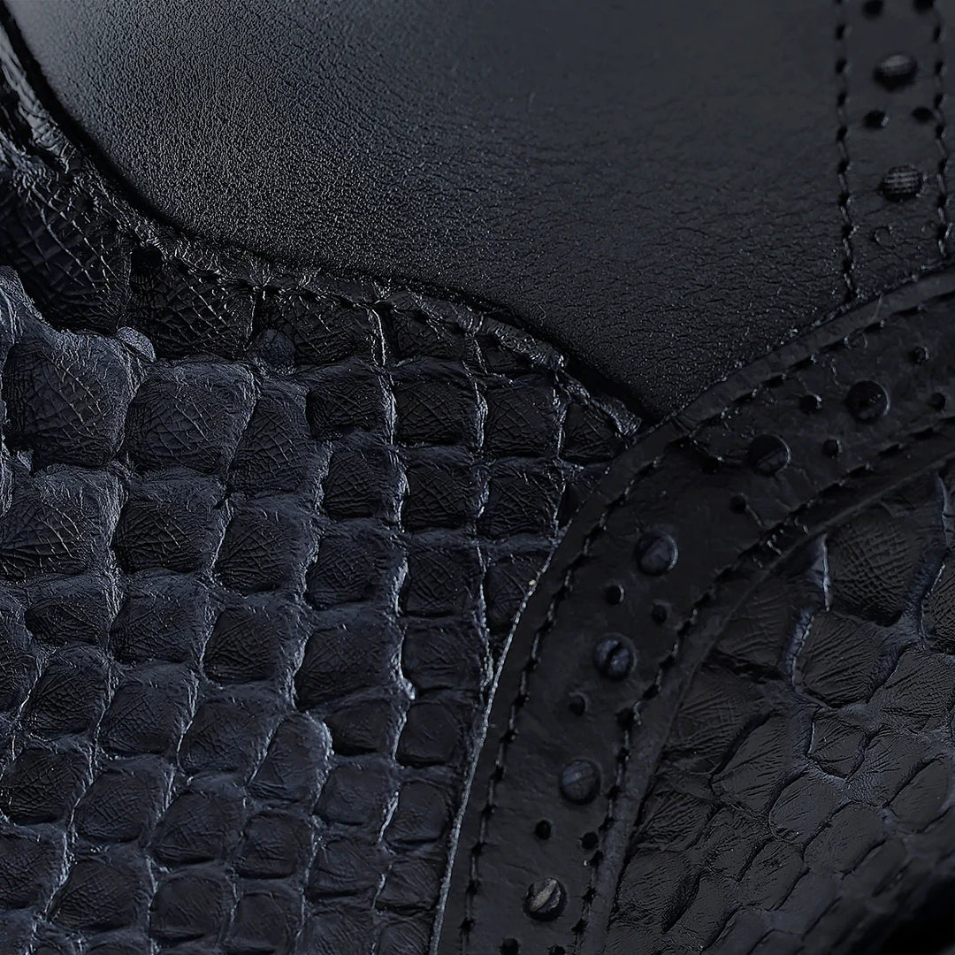 Franco Cuadra Men's Grey Casual Dress Ankle Boots with Python Skin Design - Perfect for Office, Parties & Everyday Wear