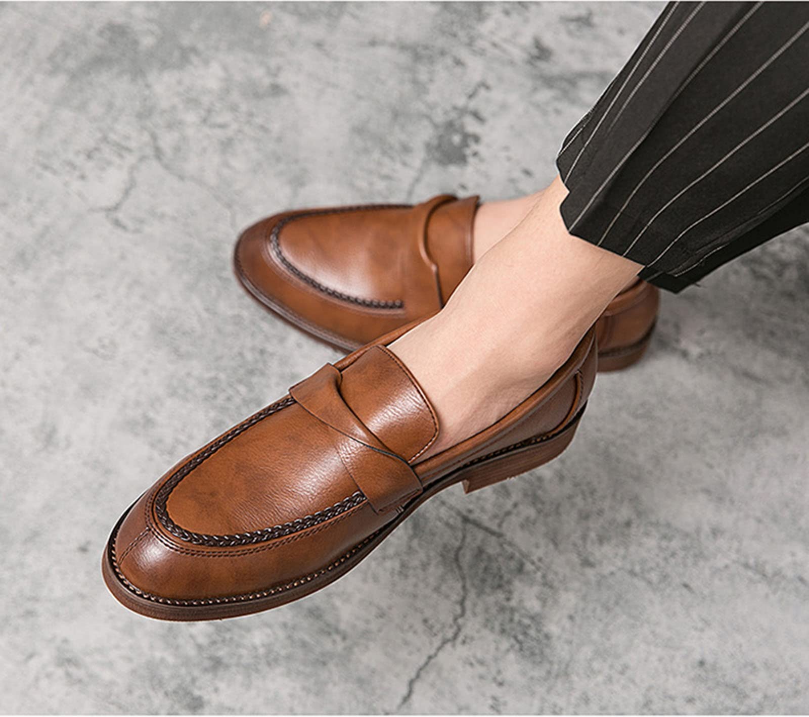 Men's Classic Penny Loafers - British Slip-On Leather Shoes for Business Casual | Comfortable & Stylish Dress Shoes for Office, Travel & Formal Occasions