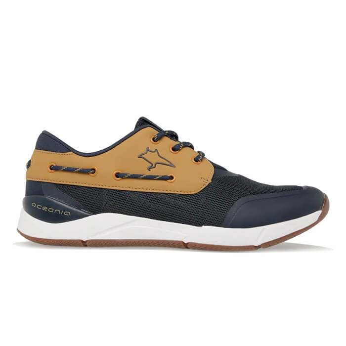 Oceania Westward Boat Shoes for Men - Comfortable Deck Shoes in Navy/Tan/Navy | Casual Boat Shoes for Sailing, Walking & Outdoor Activities