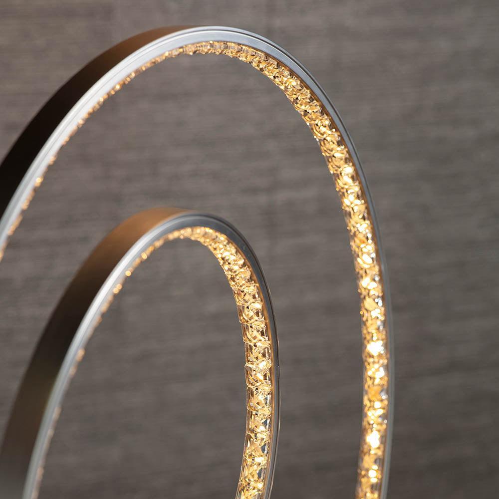 Endon Eternity 1-Light Nickel Finish Table Lamp - Modern Bedside Nightstand Lighting for Bedroom, Living Room & Office