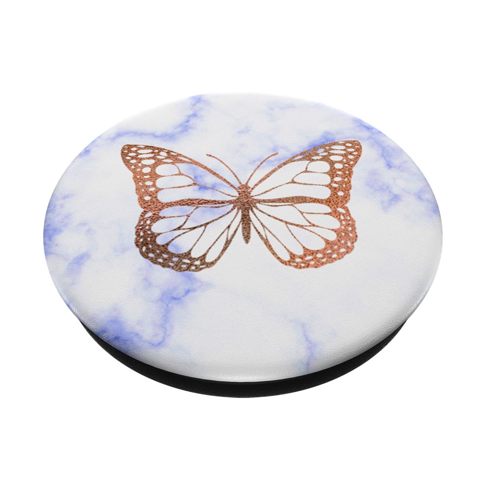 Rose Butterfly White PopSockets Standard PopGrip - Phone Grip & Stand for Smartphones - Perfect for Selfies, Watching Videos, and Secure Phone Handling