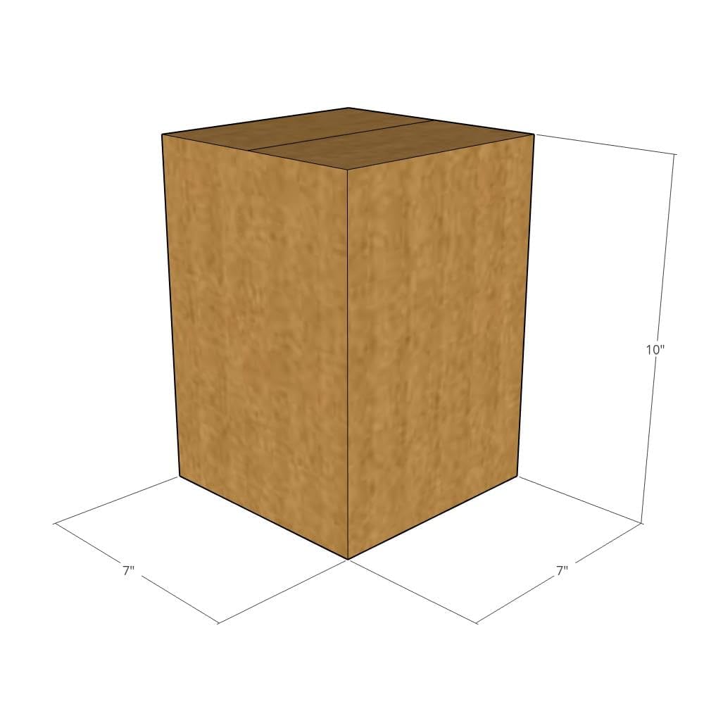 125 Pack 7x7x10 Inch Corrugated Shipping Boxes - 32 ECT Heavy Duty Moving Boxes for Business, Office & Home Use | Perfect for Packing, Storage & Ecommerce Shipping