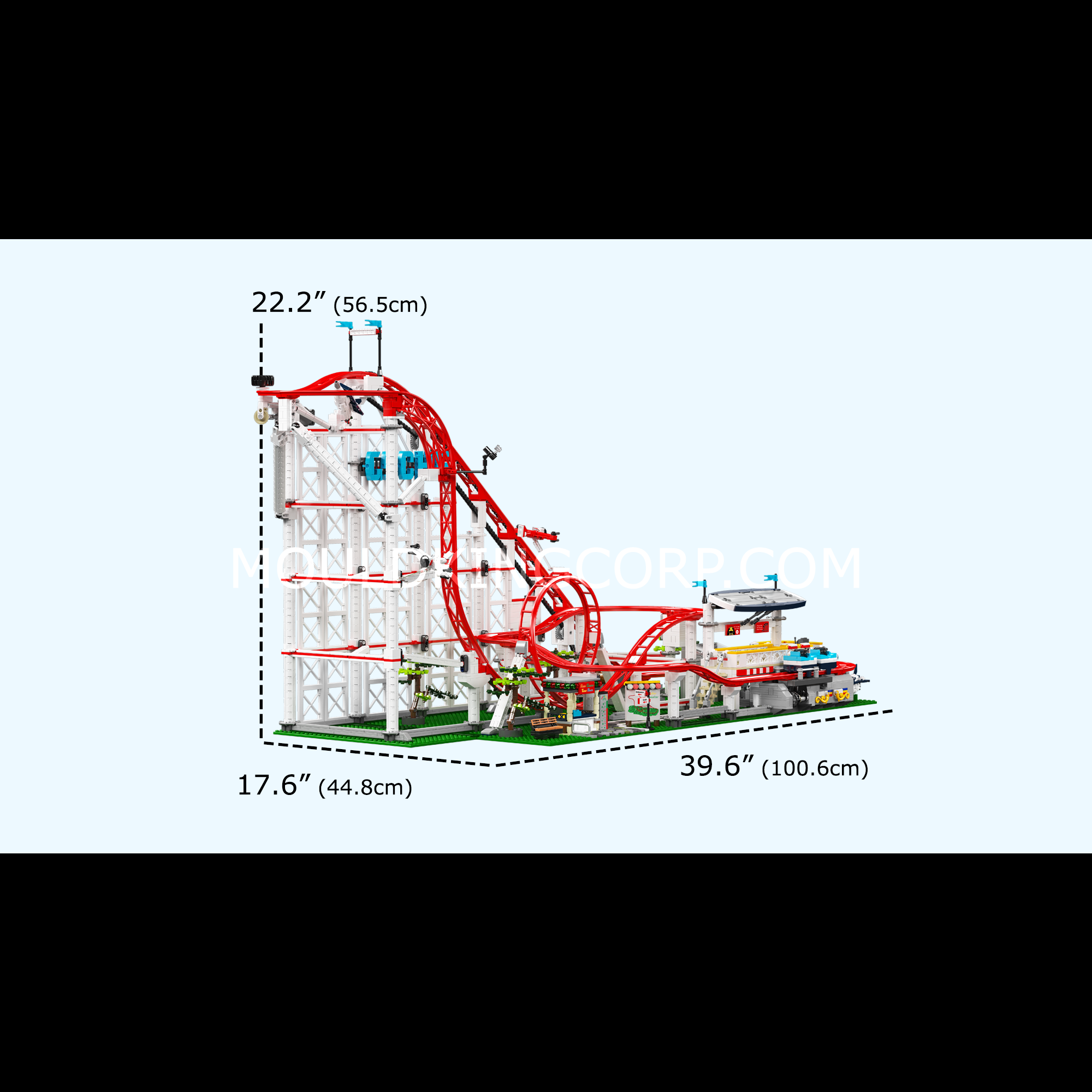 MOULD KING 11014 Motorized Roller Coaster Building Set - 3,646 Piece STEM Toy for Adults & Teens - DIY Model Kit for Home Decoration & Gift Giving