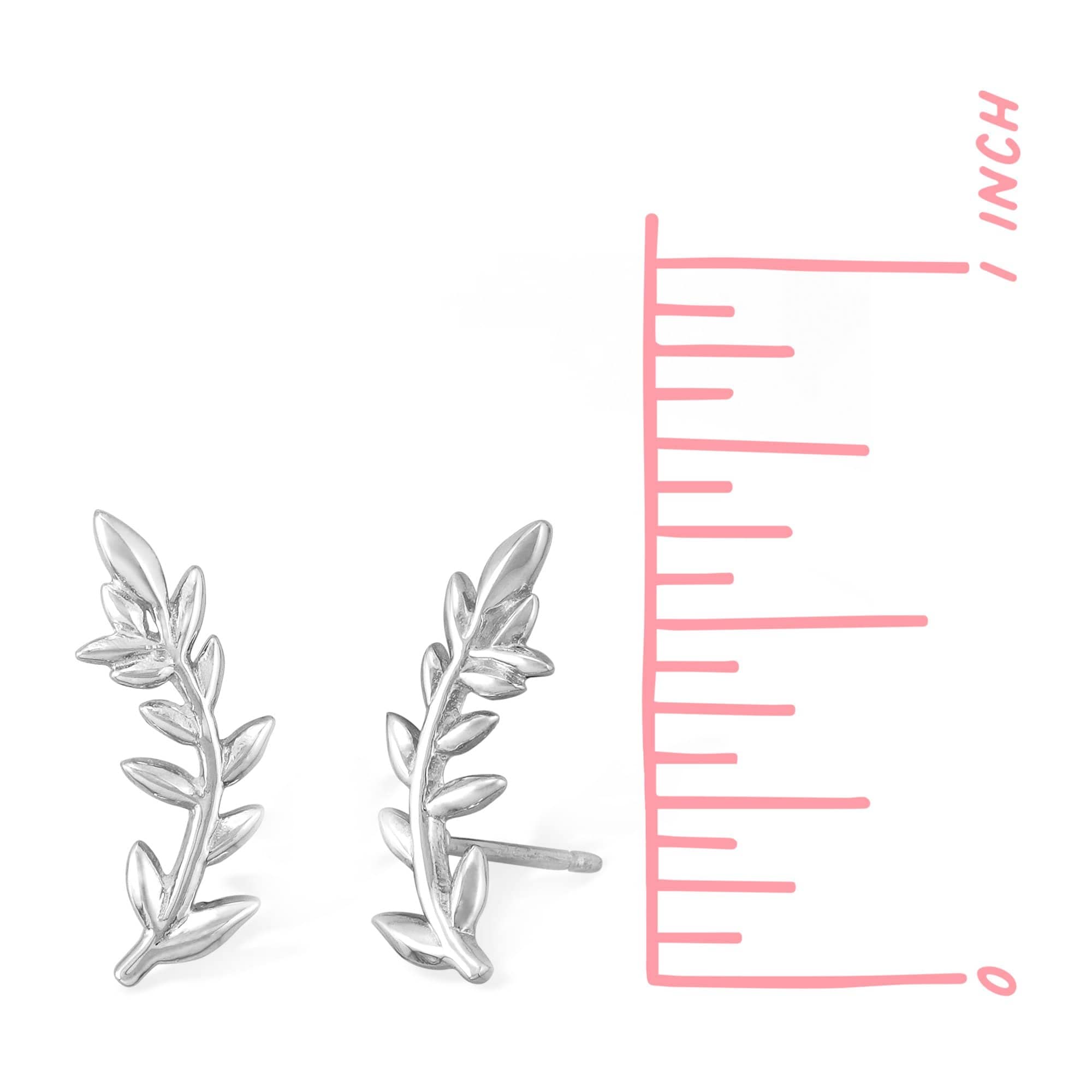 Boma Jewelry Sterling Silver Branch Climber Stud Earrings for Women - Elegant Nature-Inspired Earrings for Everyday Wear, Parties & Gifts