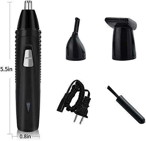 USB Rechargeable Nose & Ear Hair Trimmer for Men & Women - Professional Painless Hair Clipper with Waterproof Dual Edge Blades for Easy Cleaning - Perfect for Travel, Grooming & Personal Care