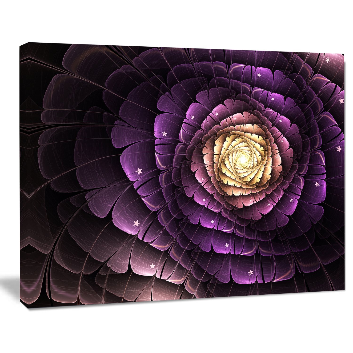 Fractal Flower Light Purple Digital Art Print - Modern Canvas Wall Decor for Living Room, Bedroom & Office - Unique Home & Office Decoration