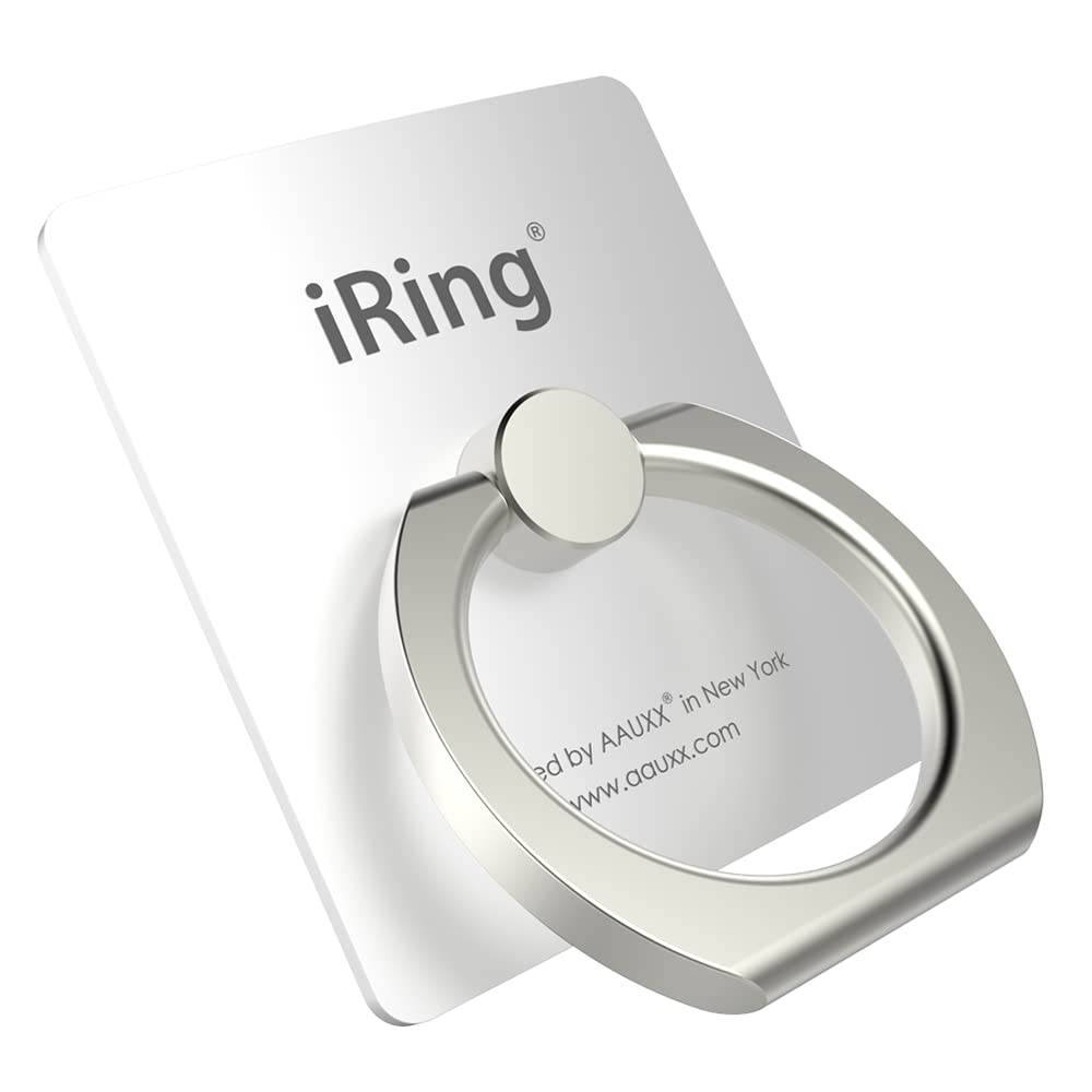 Original iRing Phone Grip Stand - Korean Made Phone Ring Holder for iPhone, Galaxy & Smartphones (Pearl White) - Perfect for Selfies, Video Calls & Secure One-Hand Use