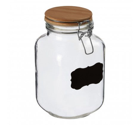 Chalkboard Label Storage Jar with Lid - Airtight Kitchen Canister for Flour, Sugar, Coffee & Spices - Perfect for Pantry Organization & Home Decor