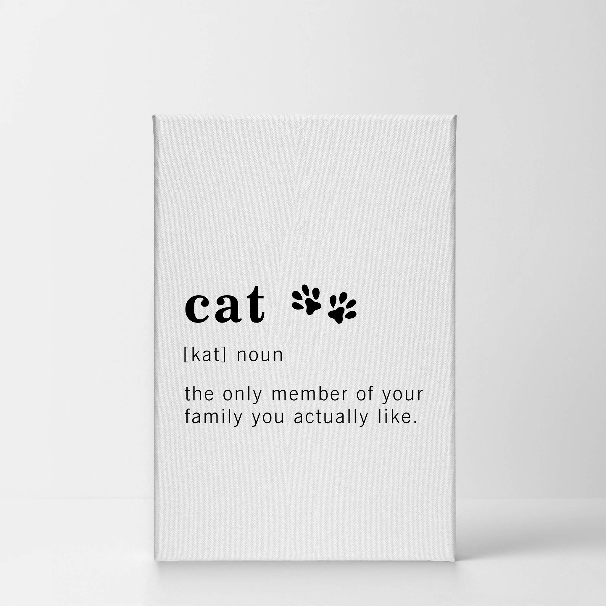 Funny Cat Definition Canvas Print - Inspirational Quote Wall Art for Office, Living Room, Bedroom & Bathroom - Ready to Hang Home Decor (36x24 inches) - Made in USA | Perfect Gift for Cat Lovers & Humor Enthusiasts
