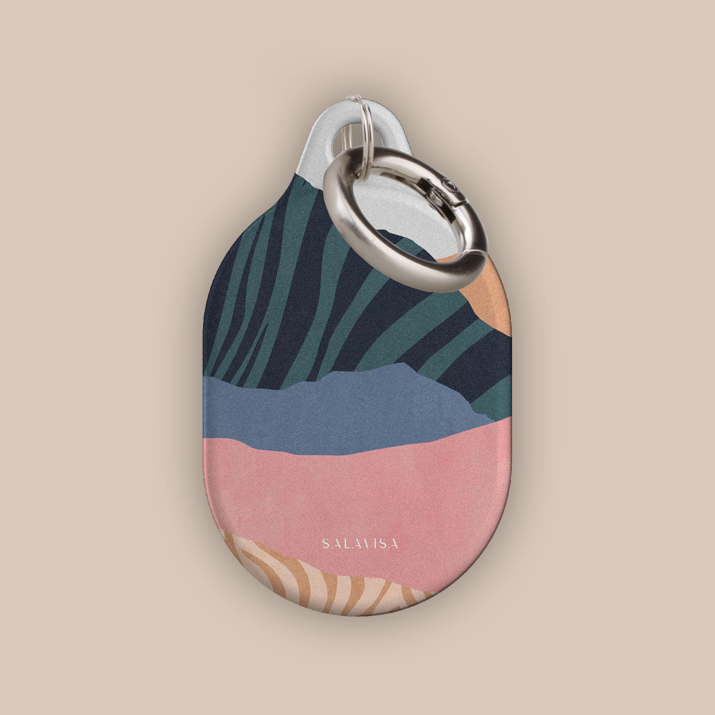 Pale Tranquility AirTag Holder - Premium Leather Keychain for Apple AirTag - Perfect for Keys, Wallets & Luggage Tracking