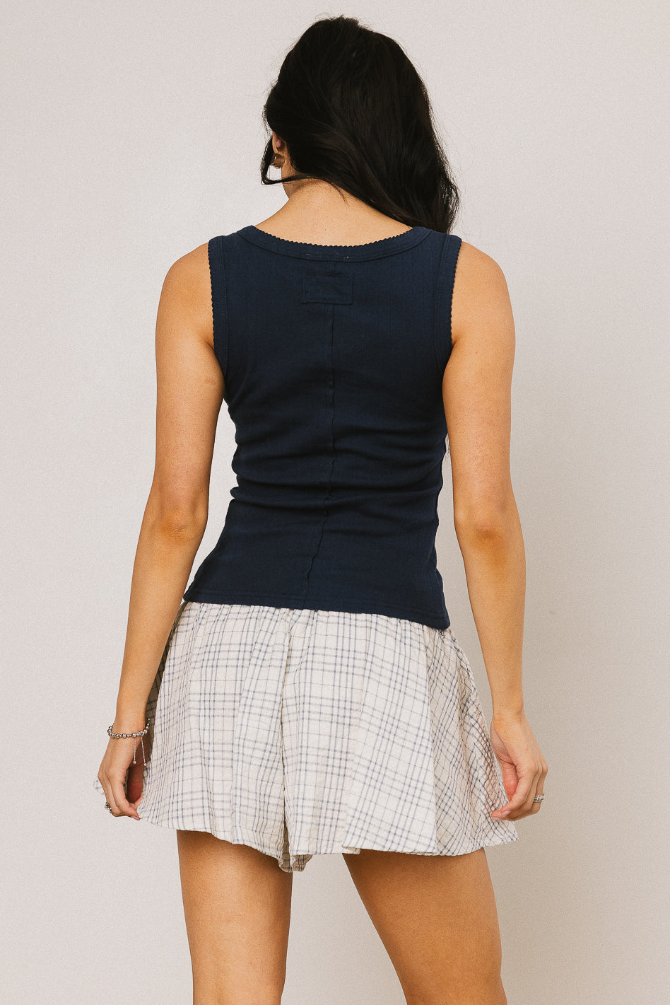 Apollo Knit Tank Top for Women - Navy Blue Sleeveless Casual Shirt | Perfect for Gym, Yoga, and Summer Outfits