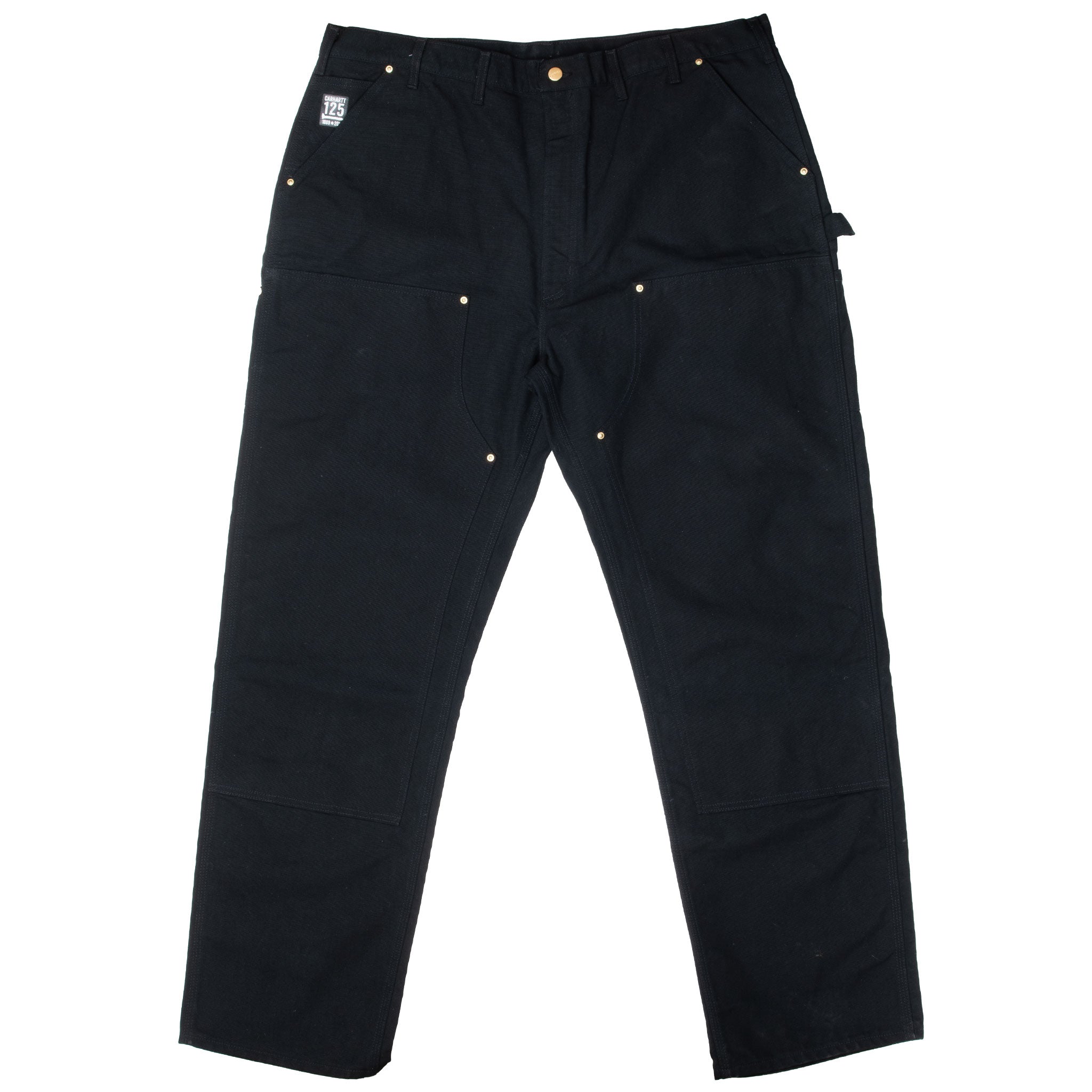 Vintage Carhartt Carpenter Double Knee Black Pants 44x34 - Made in USA Deadstock Workwear for Construction & Outdoor Activities