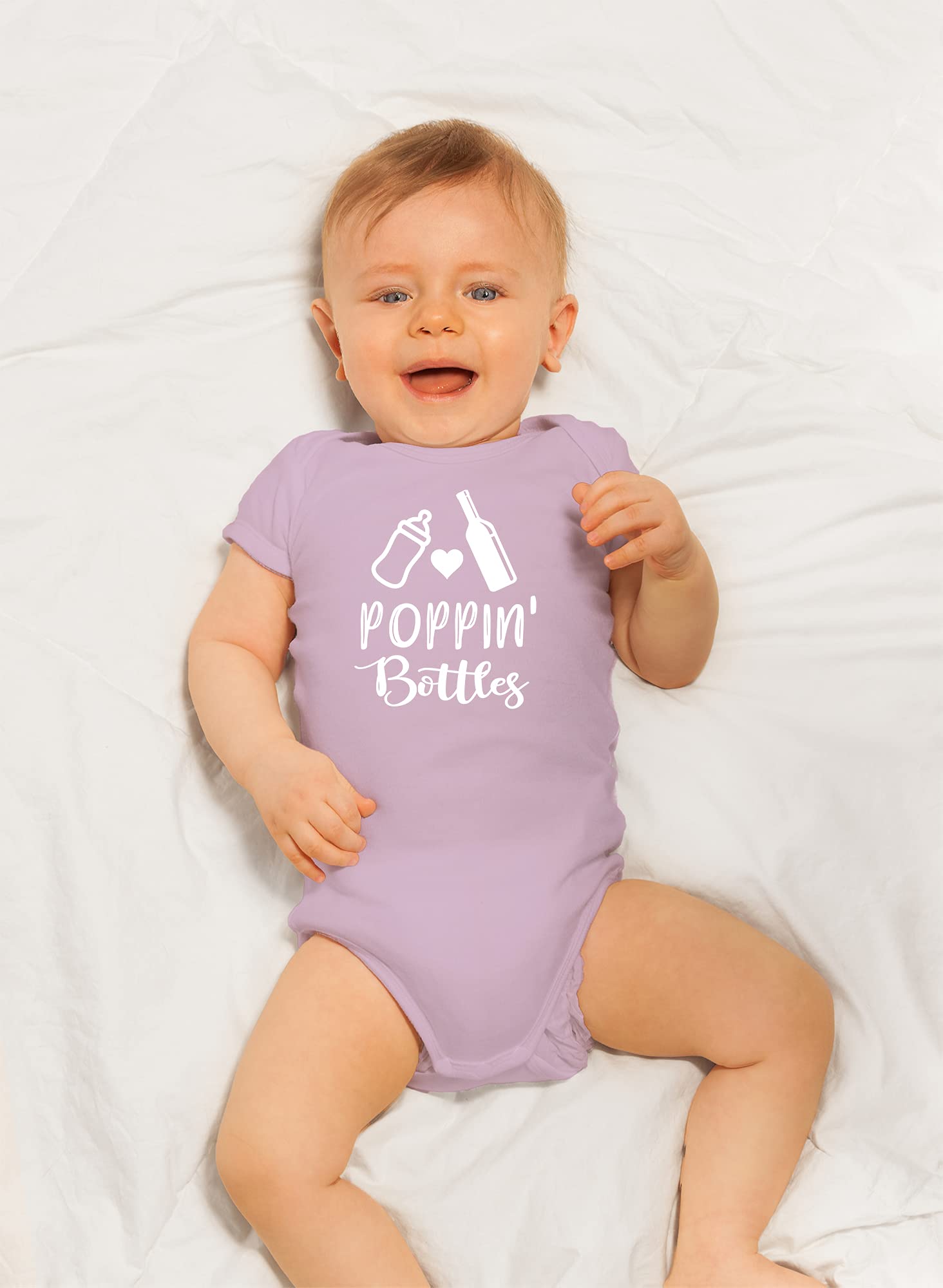 Funny Newborn Bodysuit Outfits for Boys & Girls | CBTwear Poppin' Bottles Baby Clothes | Perfect for Photo Shoots, Birthday Parties & Everyday Playtime