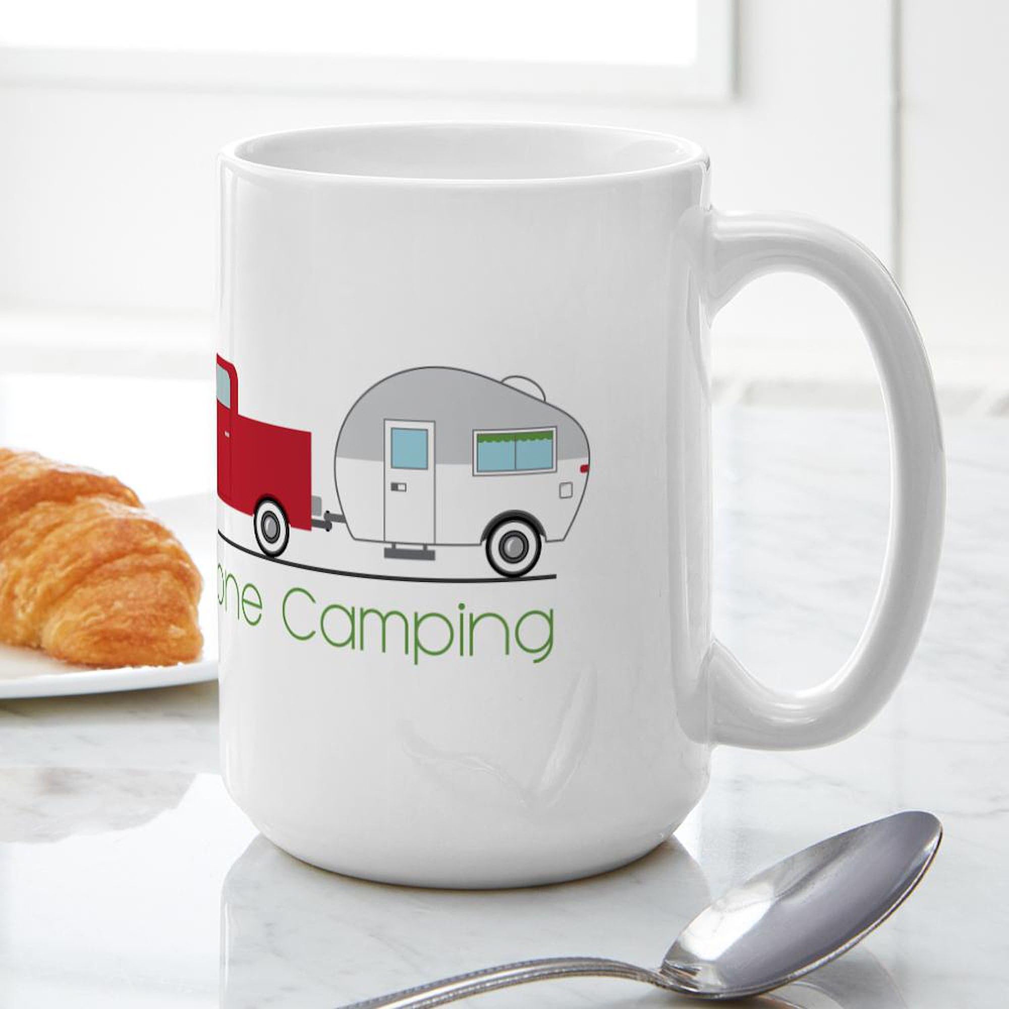 Gone Camping 15 oz (444 ml) Ceramic Coffee Mug - Perfect for Outdoor Adventures, Hiking & Camping Trips