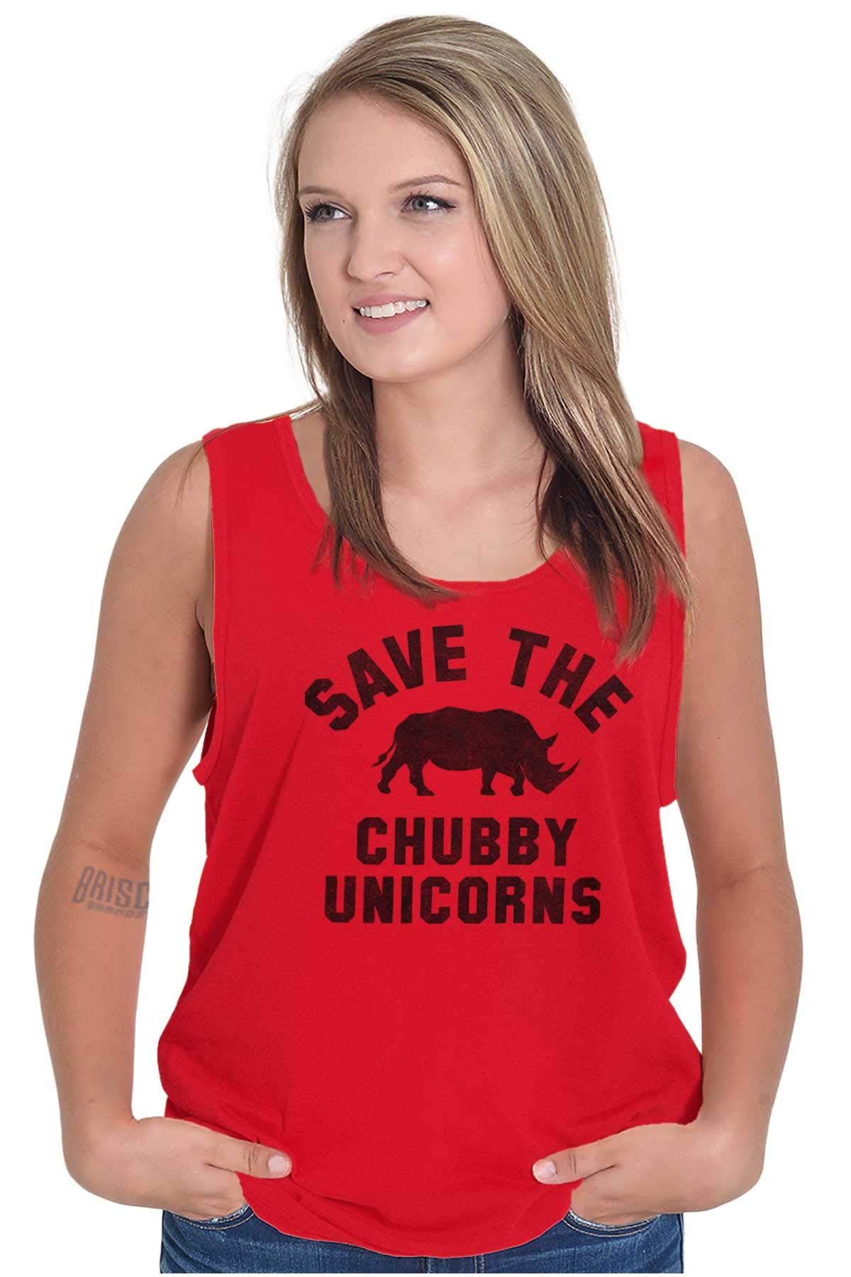 Save The Chubby Unicorns Graphic Fantasy Tank Top for Men & Women - Casual Summer Tee for Beach, Music Festivals & Cosplay