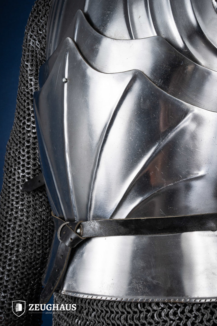 Gothic Cuirass Polished Steel Armor - Medieval Knight Costume for Cosplay, LARP & Renaissance Fairs | Perfect for Halloween & Historical Reenactments