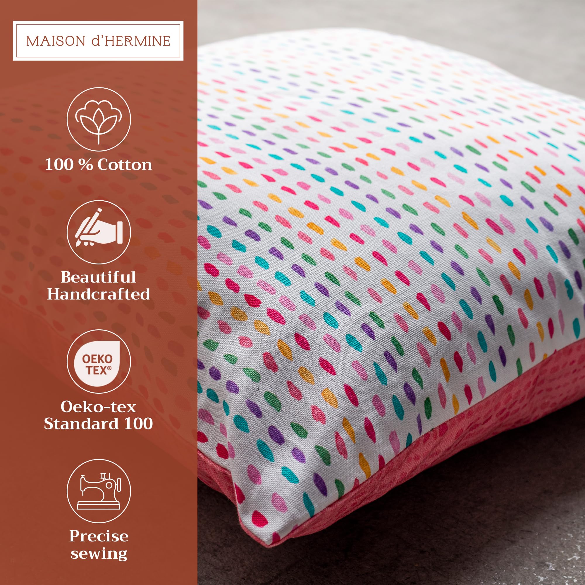 Maison d'Hermine 20x20 Inch Square Decorative Pillow Covers - 100% Cotton Throw Pillow Covers with Hidden Zipper for Sofa, Couch, Bed & Home Decor (Hesperides Graphic Print) | Perfect for Easter Decorations, Living Room Accents & Cozy Home Styling