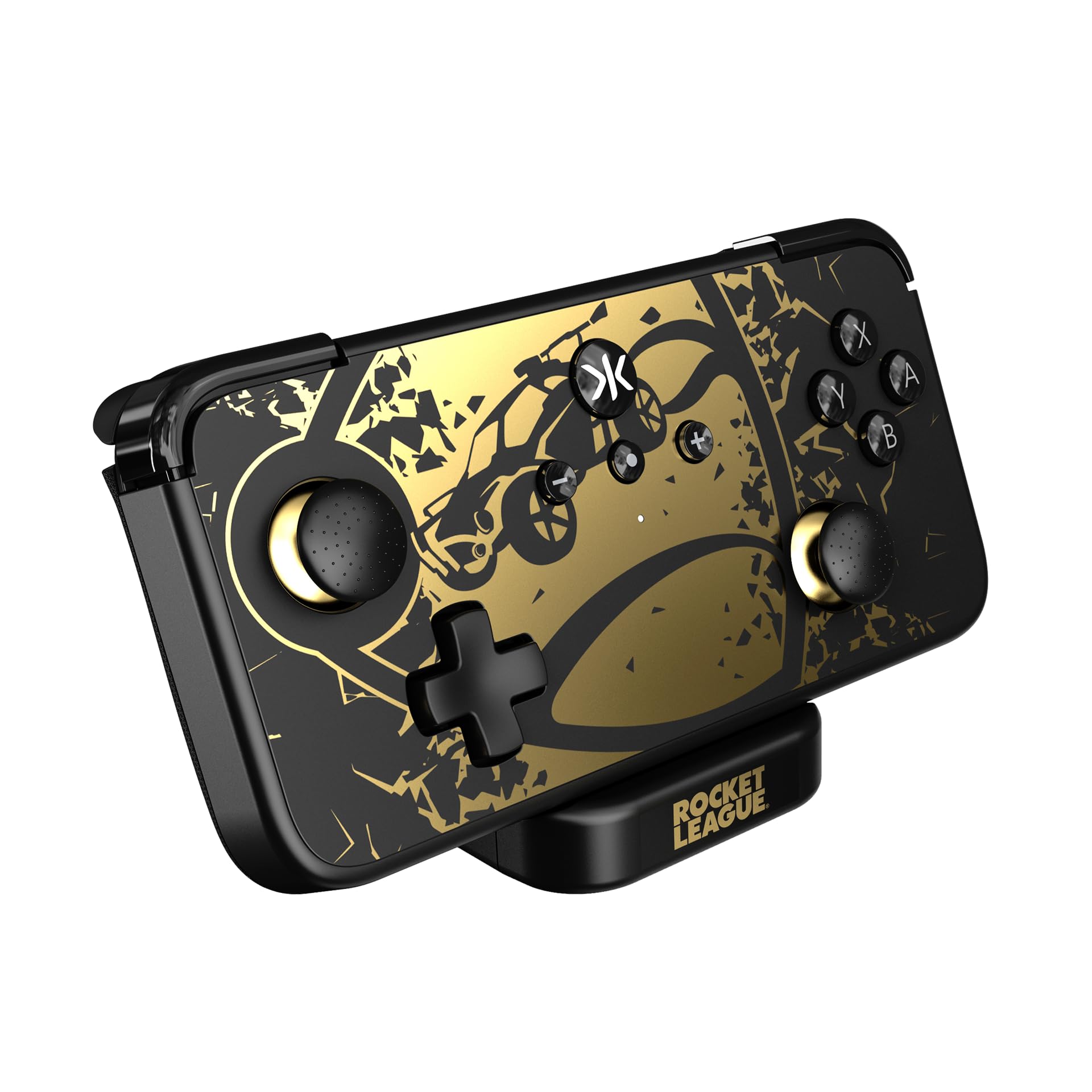 CRKD NEO S Wireless Controller for Nintendo Switch OLED, PC, Mobile, Smart TV - Compatible with Steam Deck OLED, Legion Go & ROG Ally - Rocket League Gold Edition with Charging Dock - Perfect for Gaming, Streaming & Multiplayer Sessions