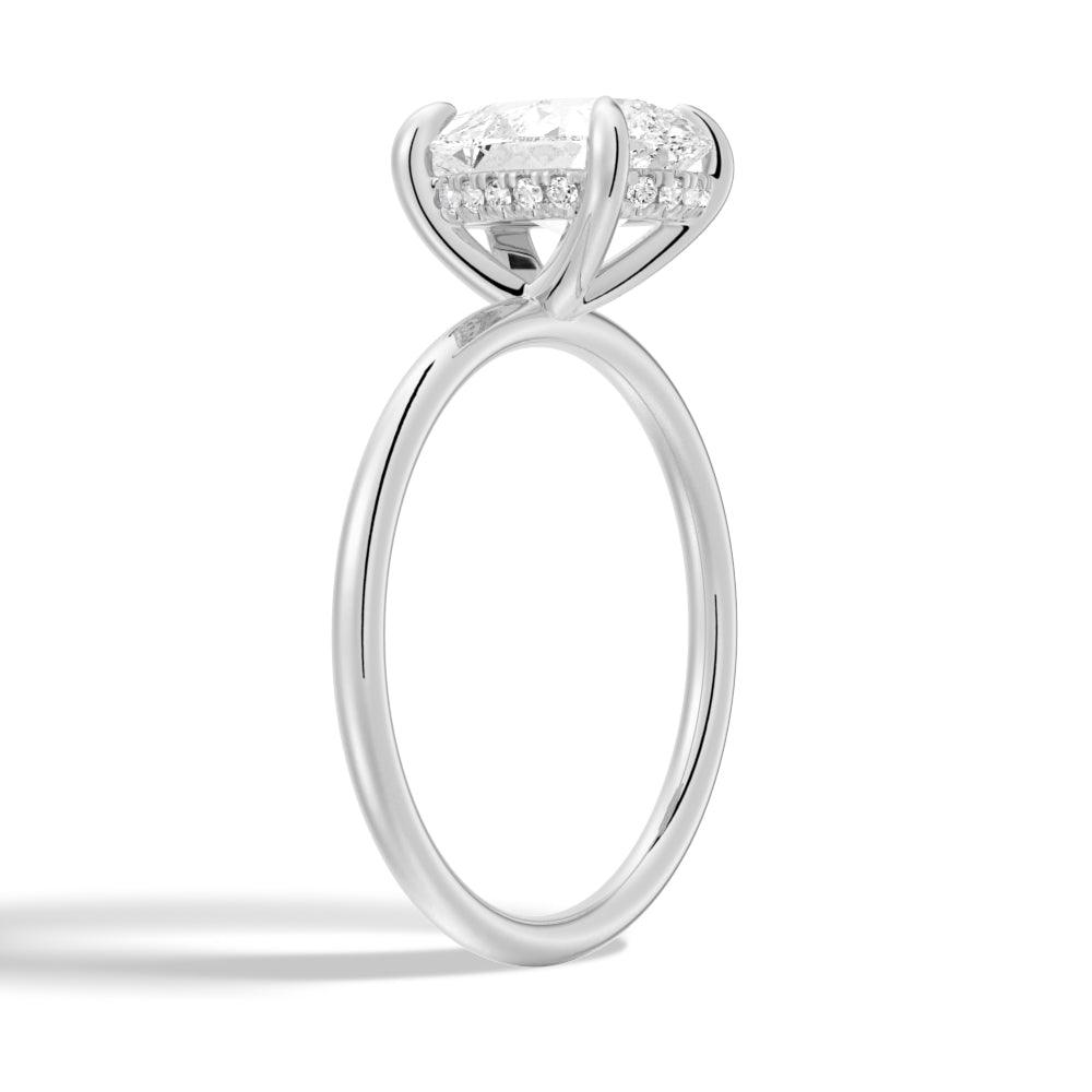 Exquisite Pear Cut Moissanite Solitaire Engagement Ring with Hidden Halo - Perfect for Proposals, Anniversaries & Bridal Jewelry