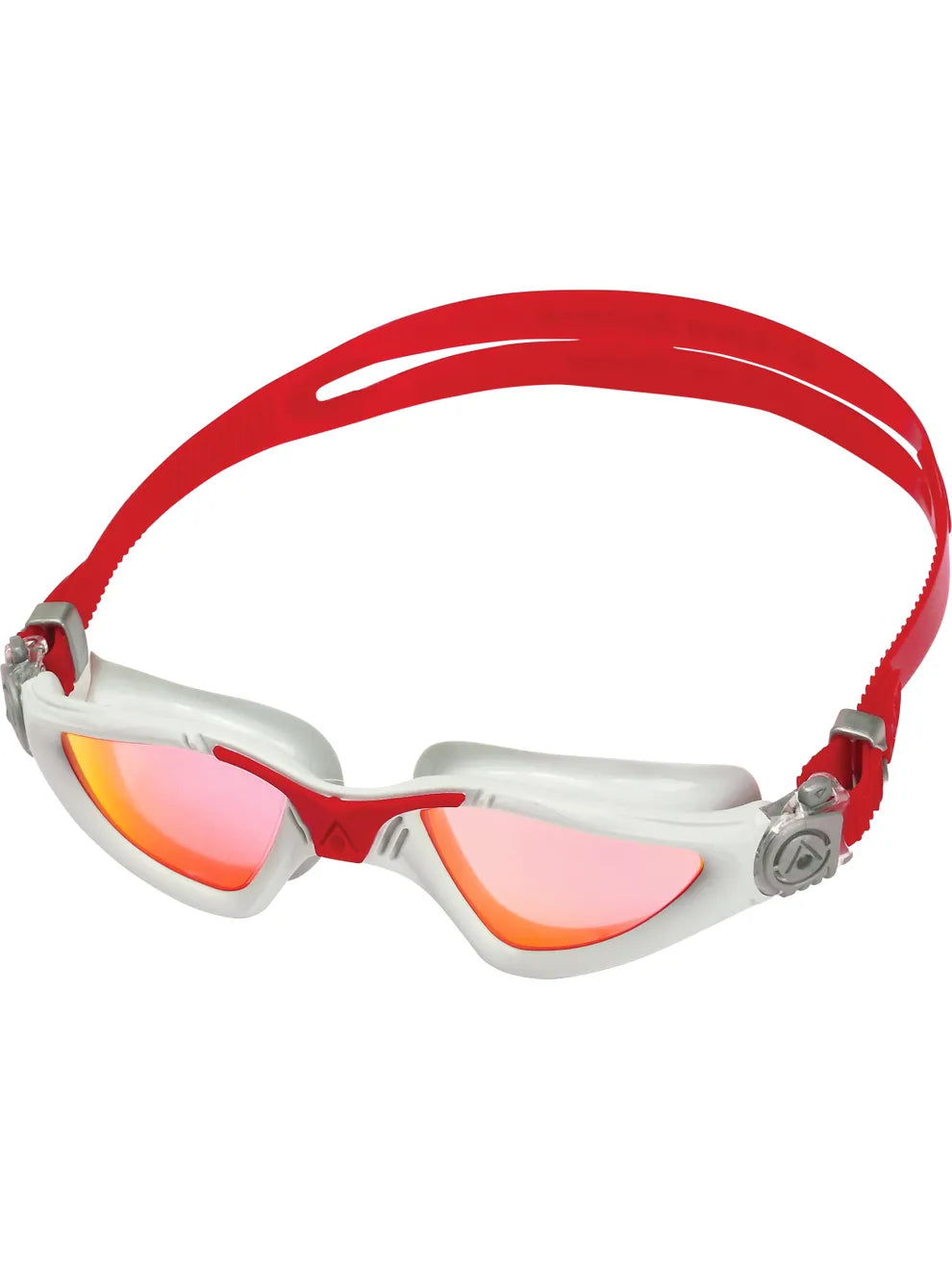 AquaSphere Kayenne Active Adult Swim Goggles - Red Titanium Mirrored Lens for Swimming, Training & Water Sports - UV Protection & Anti-Fog