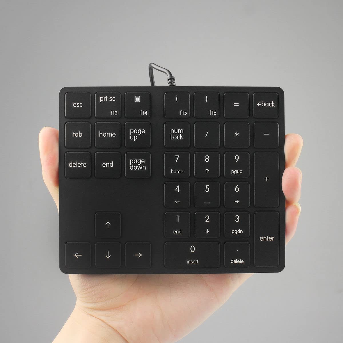 Qisan 34键迷你数字键盘 - 多功能有线小键盘 | 黑色Magicforce | 适用于笔记本电脑、PC游戏、办公 | 便携式电脑配件 | 高效输入解决方案，提升工作效率与游戏体验
