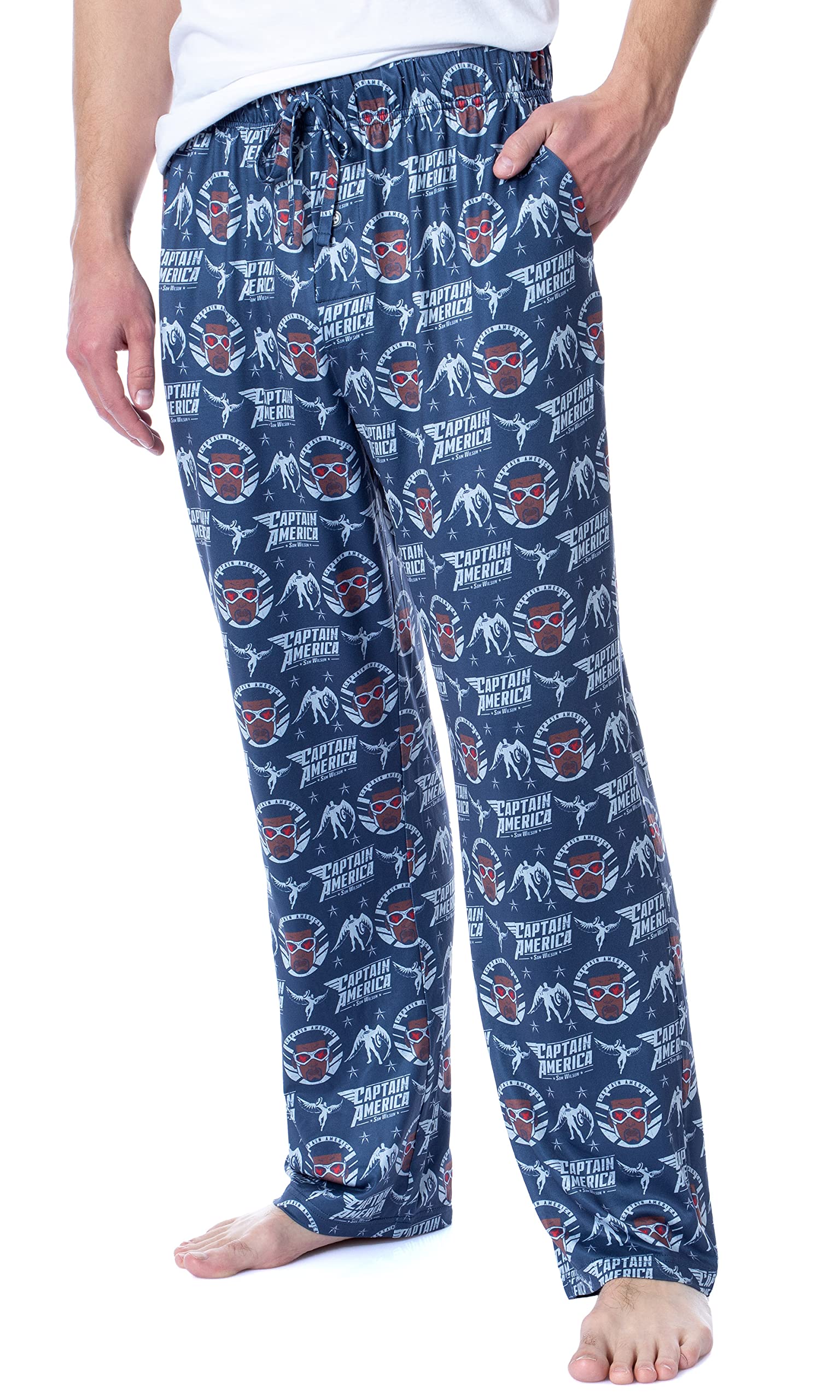 Marvel Men's The Falcon Captain America Printed Pajama Pants - Superhero Sleepwear for Marvel Fans & Comic Book Lovers | Perfect for Lounging, Cosplay & Gift Giving