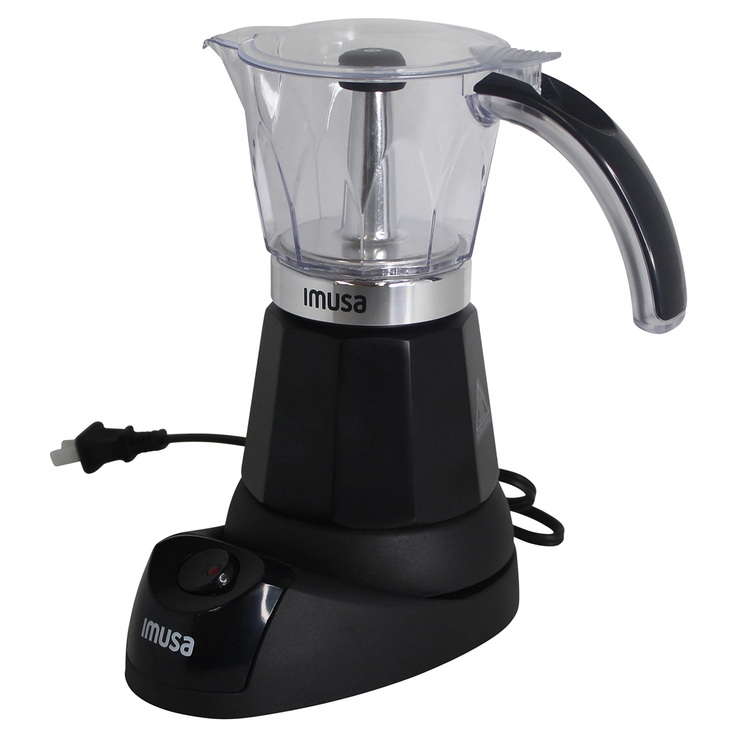 IMUSA 6-Cup & 3-Cup Electric Espresso Coffee Maker Machine - Compact Black Coffee Brewer for Home, Office & Dorm Use