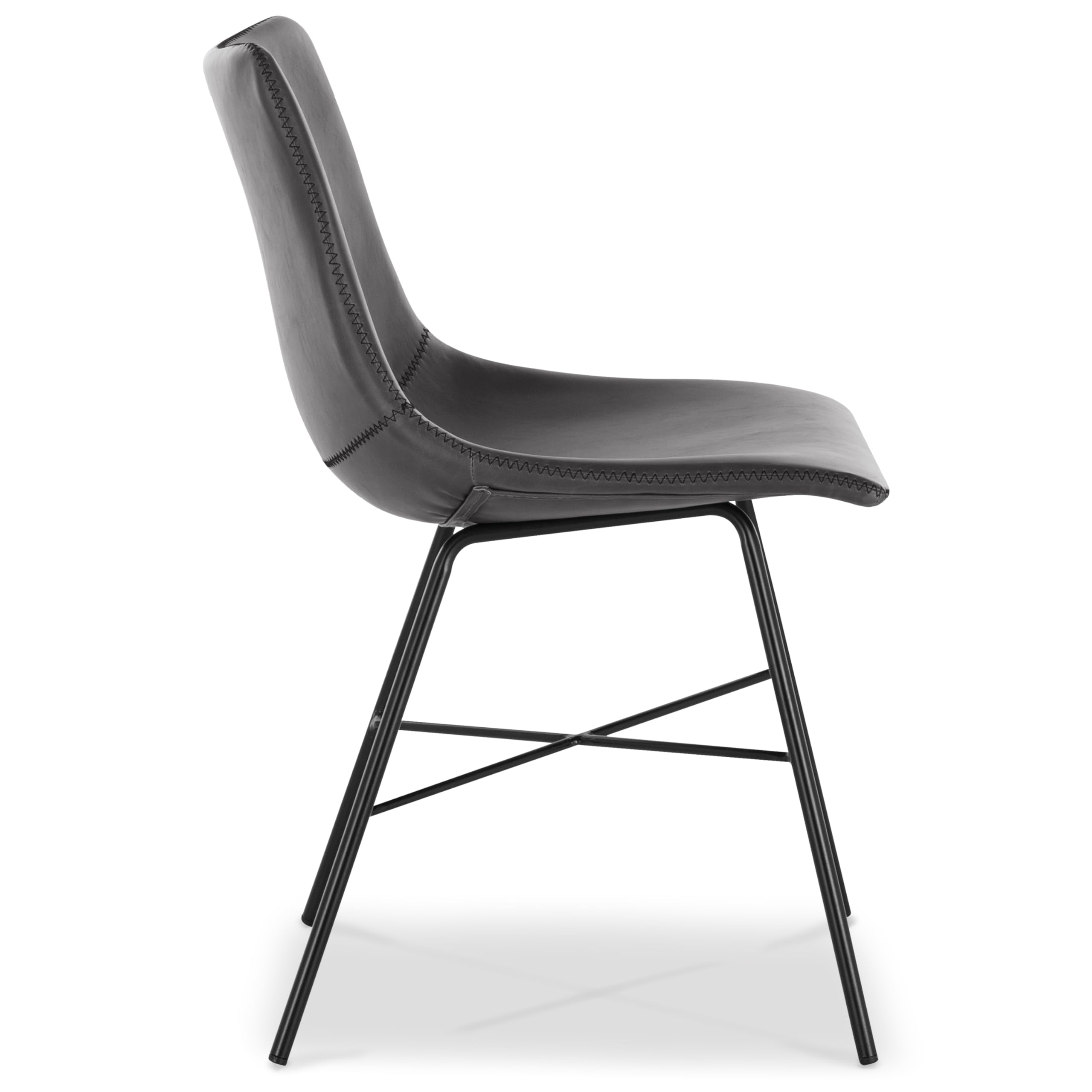Poly & Bark Paxton Dining Chairs - Set of 2, Modern Grey Upholstered Side Chairs for Kitchen, Dining Room & Home Office